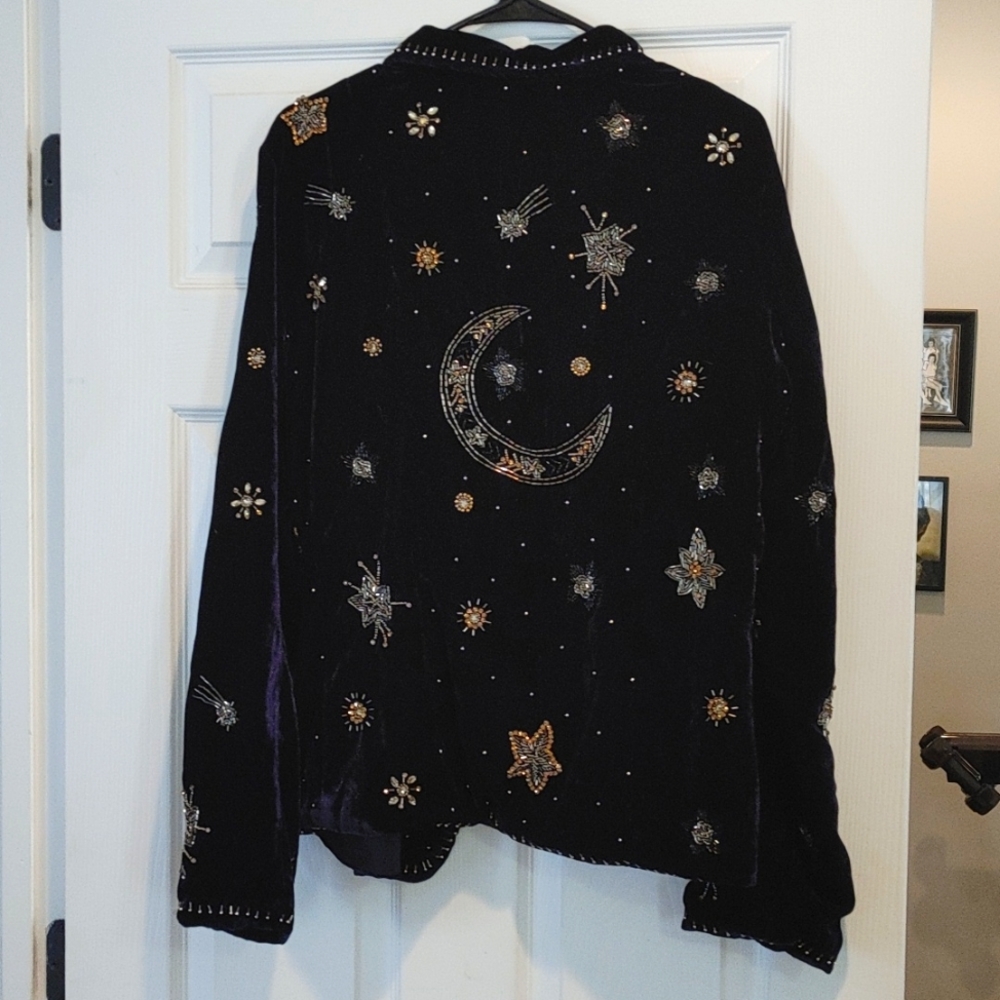 Navy Celestial Velvet Blazer